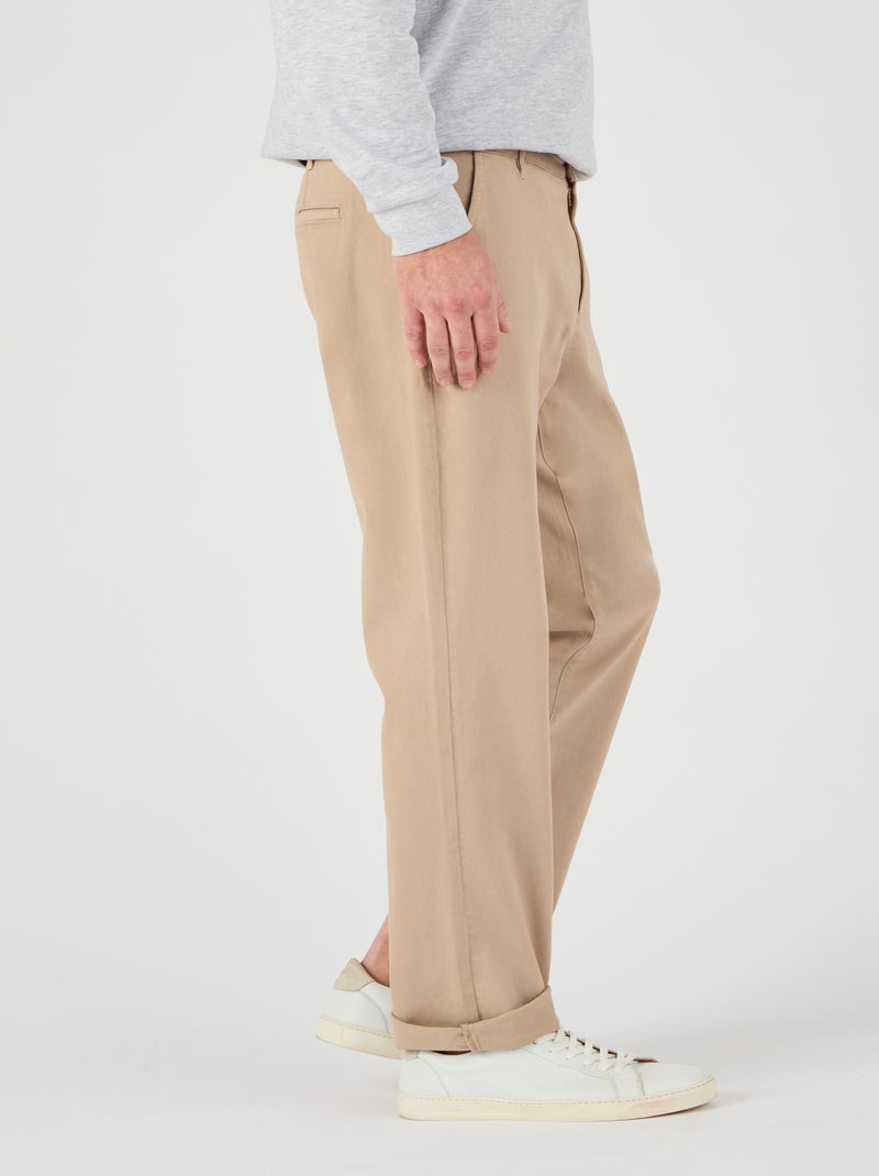 Pantalon chino coton stretch - Damart Beige - Kiabi