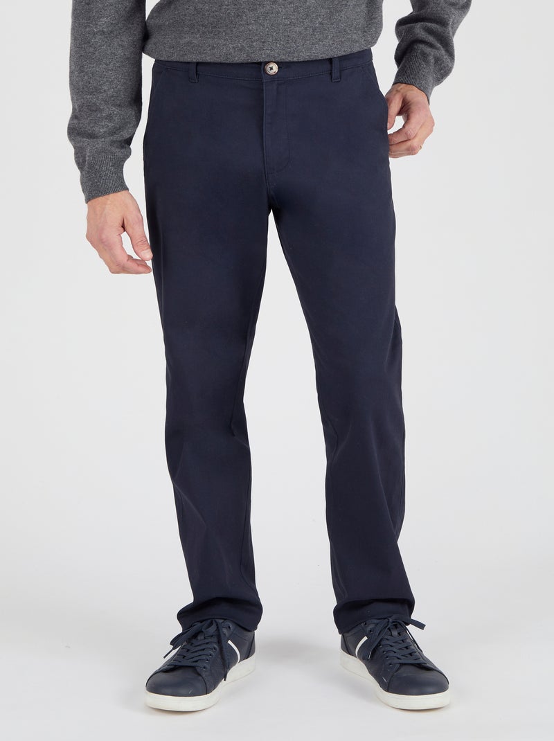 Pantalon chino coton stretch - Damart Bleu marine - Kiabi