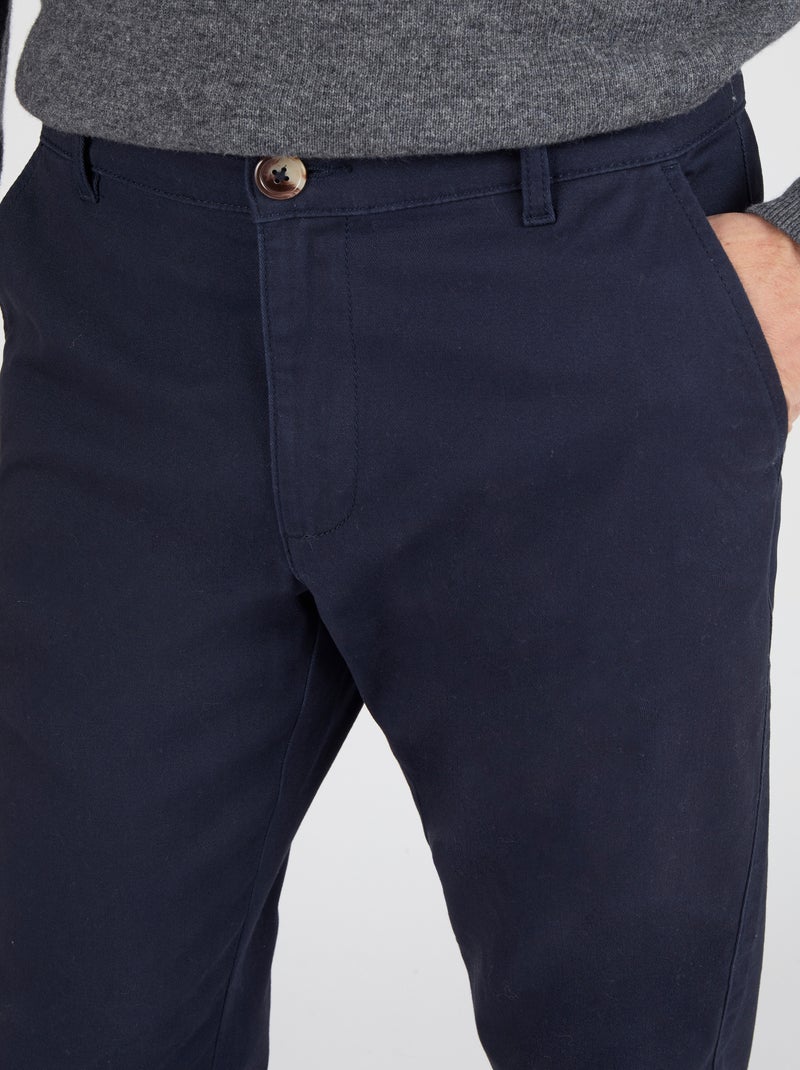 Pantalon chino coton stretch - Damart Bleu marine - Kiabi