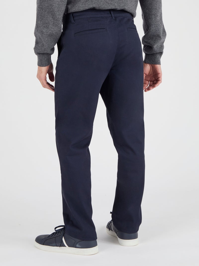 Pantalon chino coton stretch - Damart Bleu marine - Kiabi