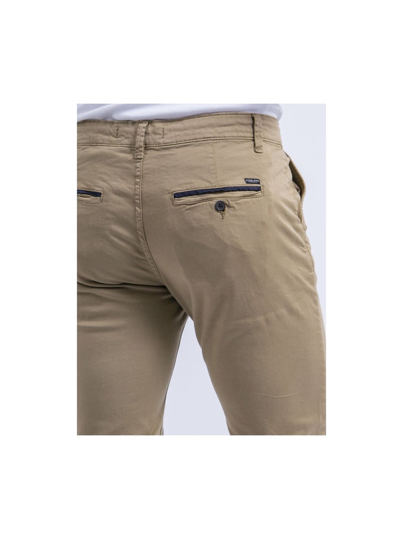 Pantalon chino coupe ajustée CARLTARO Beige - Kiabi