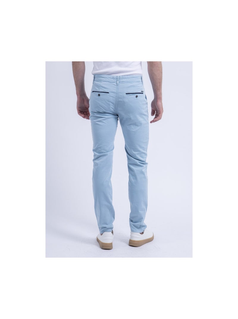 Pantalon chino coupe ajustée CARLTARO Bleu ciel - Kiabi