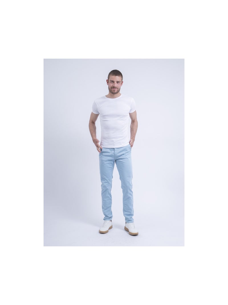 Pantalon chino coupe ajustée CARLTARO Bleu ciel - Kiabi