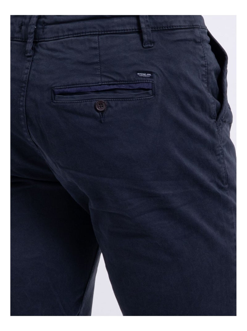 Pantalon chino coupe ajustée CARLTARO Bleu marine - Kiabi