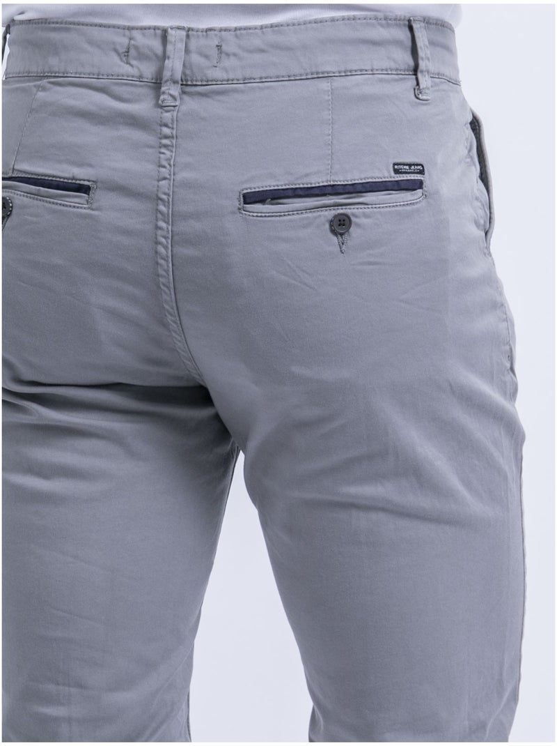 Pantalon chino coupe ajustée CARLTARO Gris - Kiabi