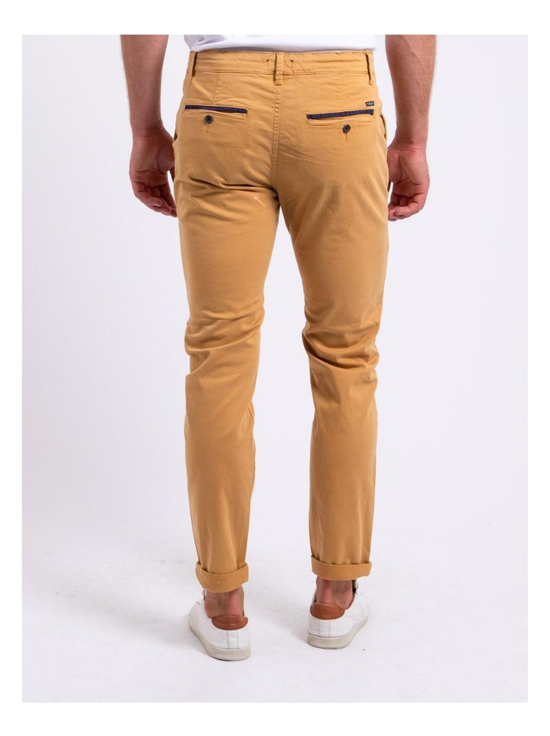 Pantalon chino coupe ajustée CARLTARO Moutarde - Kiabi