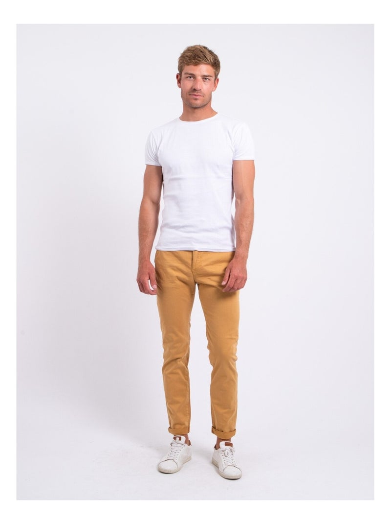 Pantalon chino coupe ajustée CARLTARO Moutarde - Kiabi