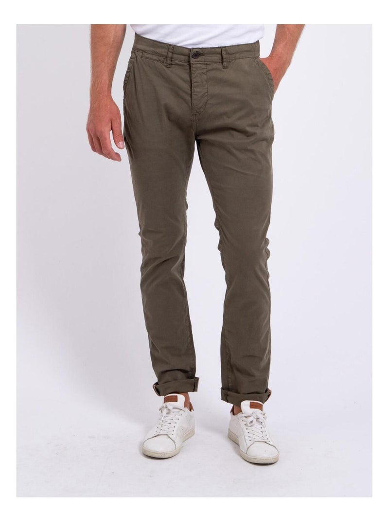 Pantalon chino coupe ajustée CAZYB Kaki - Kiabi