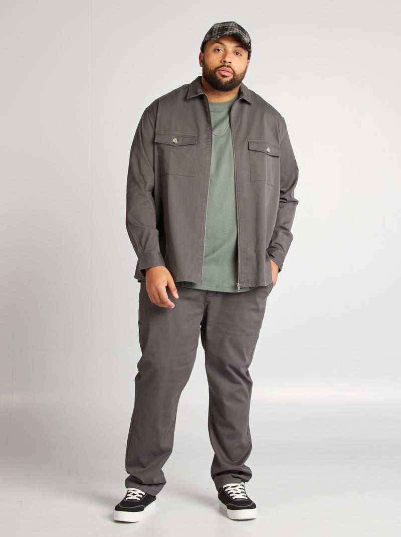 Pantalon chino coupe ajustée / slim fit gris - Kiabi