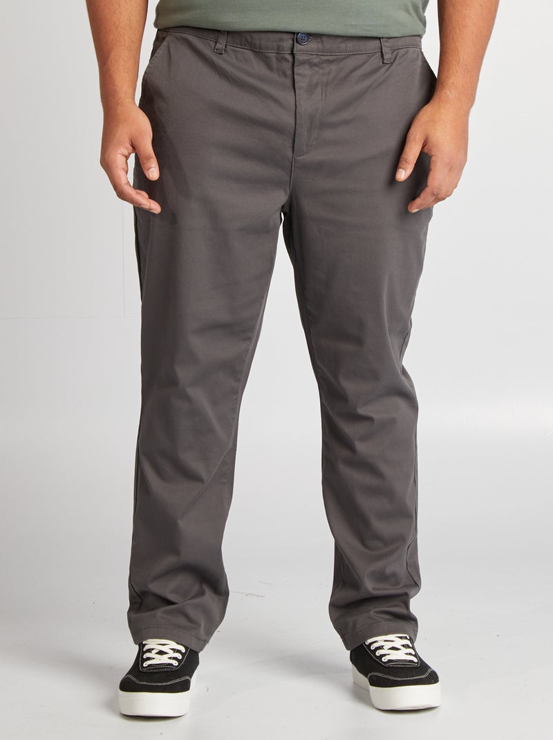 Pantalon chino coupe ajustée / slim fit gris - Kiabi