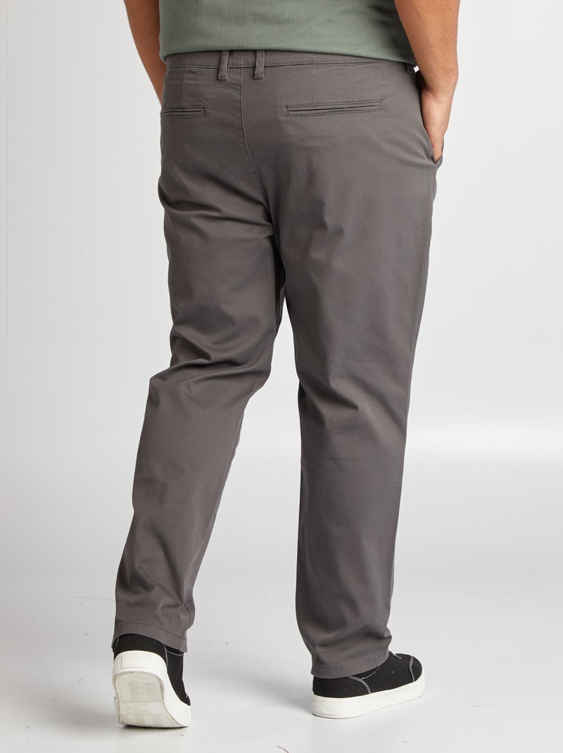 Pantalon chino coupe ajustée / slim fit gris - Kiabi