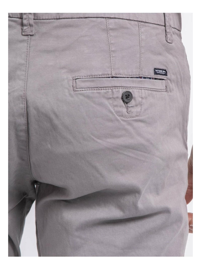 Pantalon chino coupe ajustée VAIRE Gris clair - Kiabi