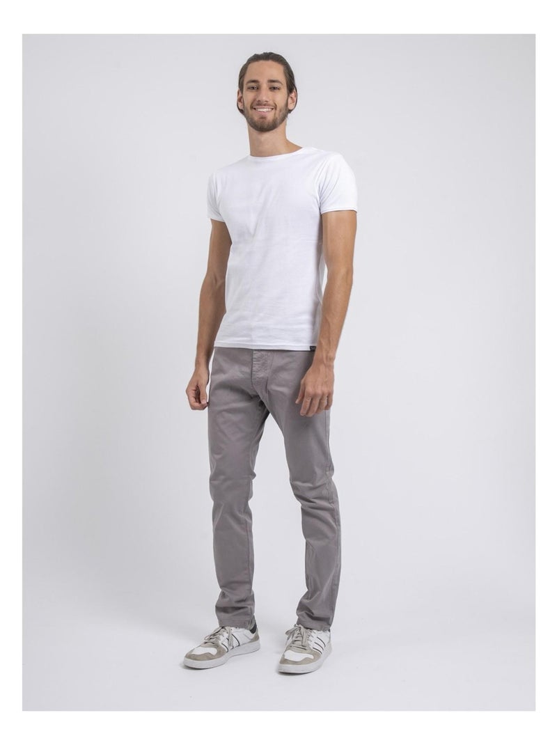 Pantalon chino coupe ajustée VAIRE Gris clair - Kiabi