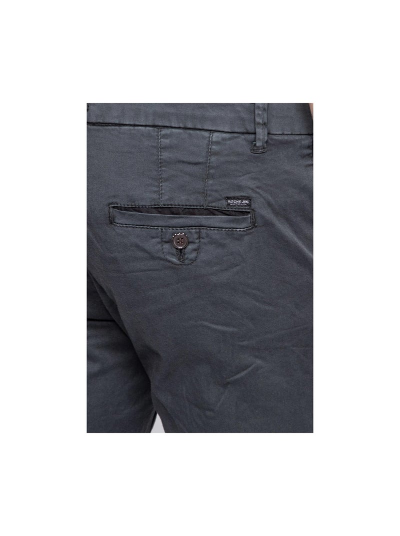 Pantalon chino coupe ajustée VAIRE Gris foncé - Kiabi