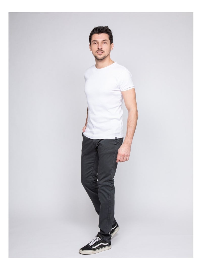 Pantalon chino coupe ajustée VAIRE Gris foncé - Kiabi
