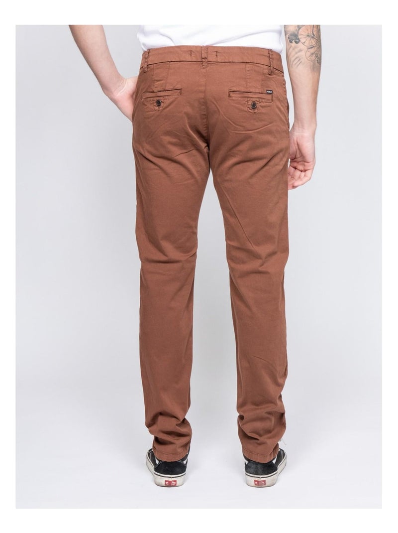 Pantalon chino coupe ajustée VAIRE Marron - Kiabi