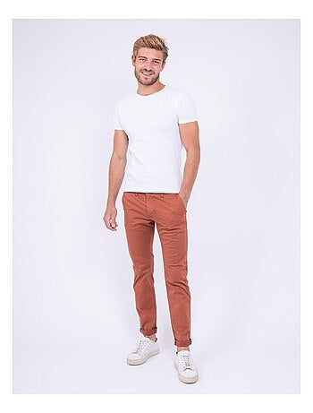 Pantalon pince carotte - rouge brique - Kiabi - 15.00€