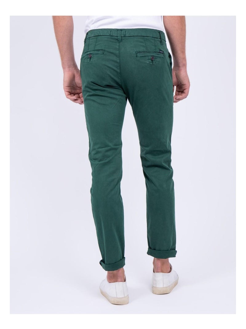 Pantalon chino coupe ajustée VAIRE Vert foncé - Kiabi