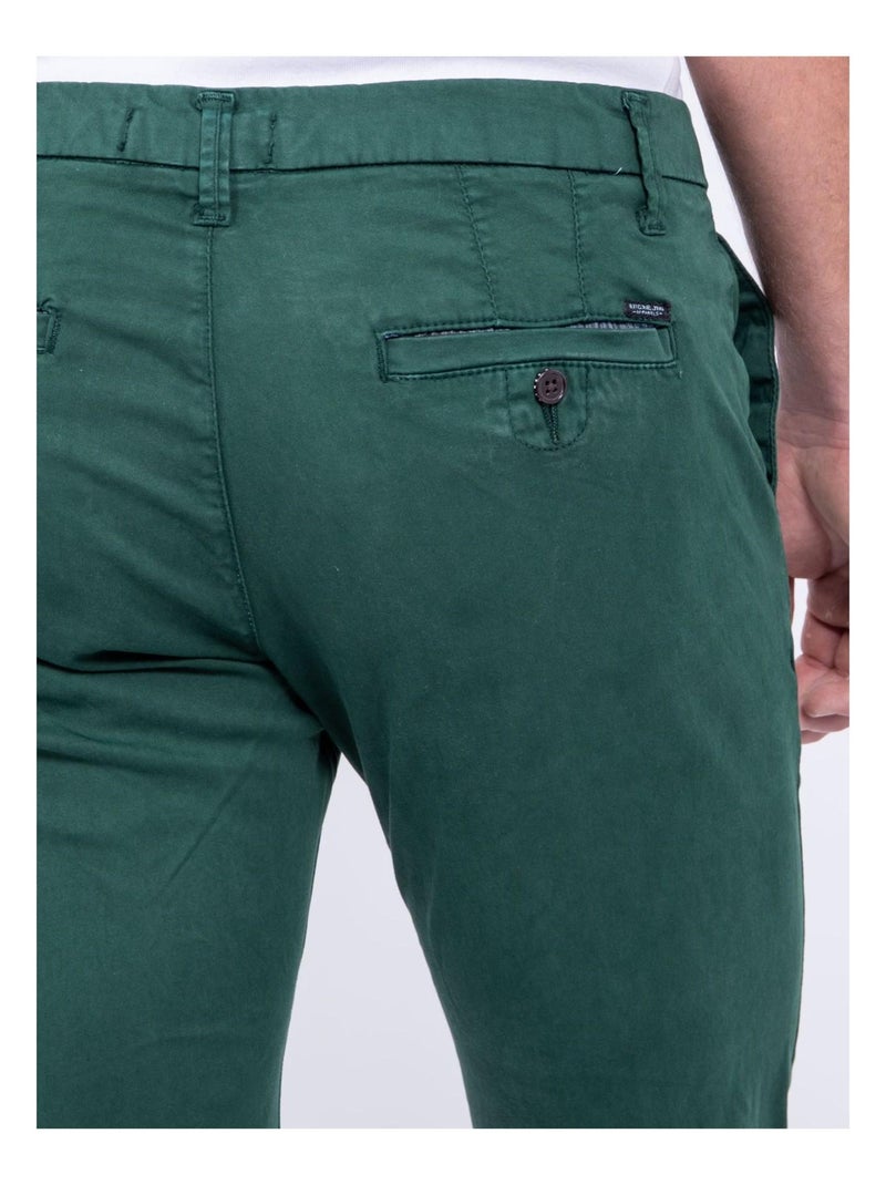 Pantalon chino coupe ajustée VAIRE Vert foncé - Kiabi