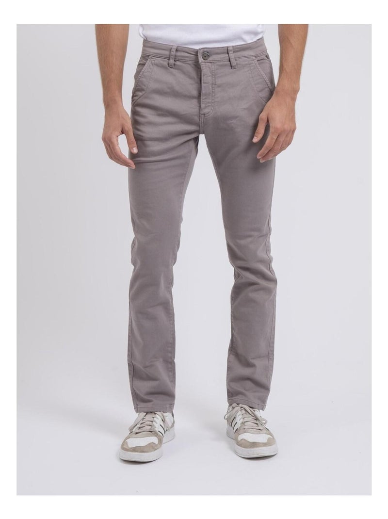 Pantalon chino coupe ajustée VALBACOL Gris clair - Kiabi