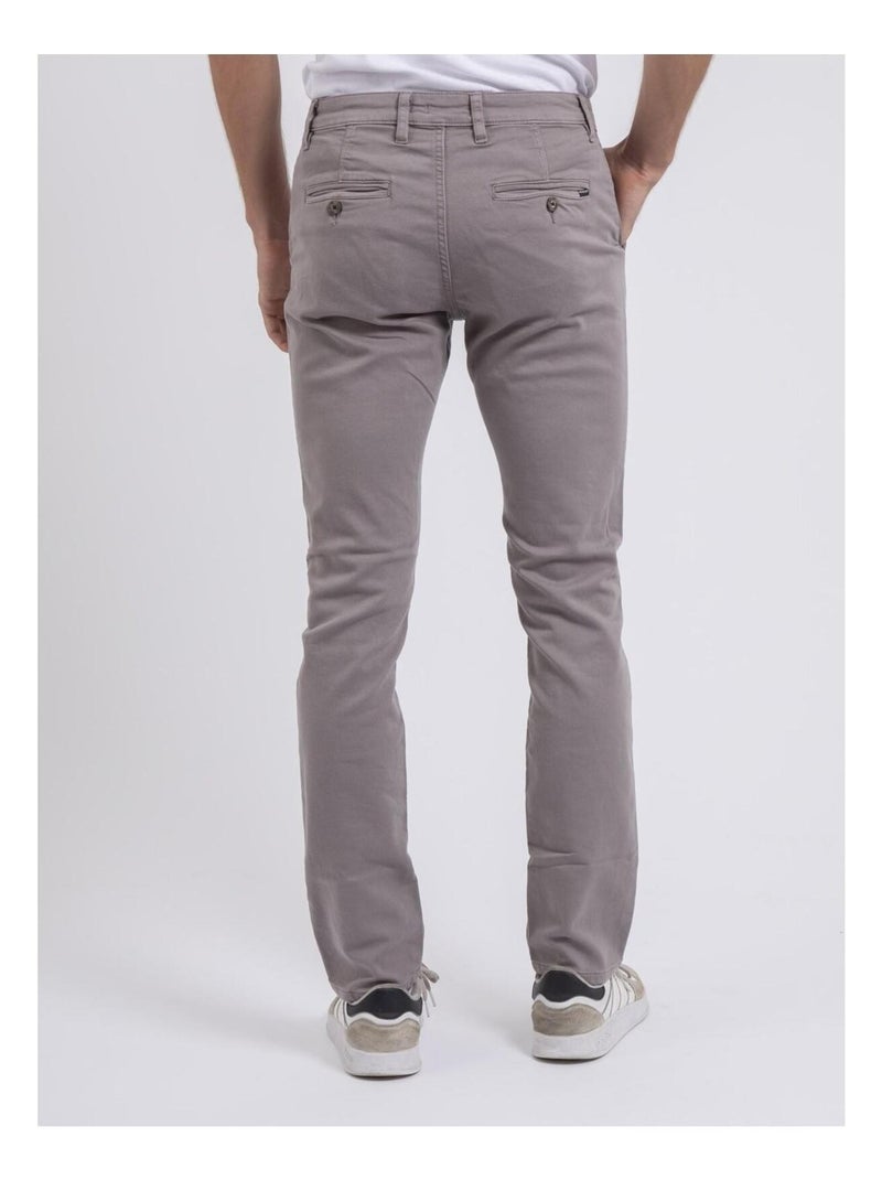 Pantalon chino coupe ajustée VALBACOL Gris clair - Kiabi