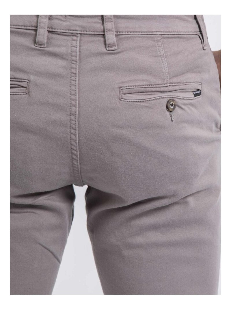 Pantalon chino coupe ajustée VALBACOL Gris clair - Kiabi