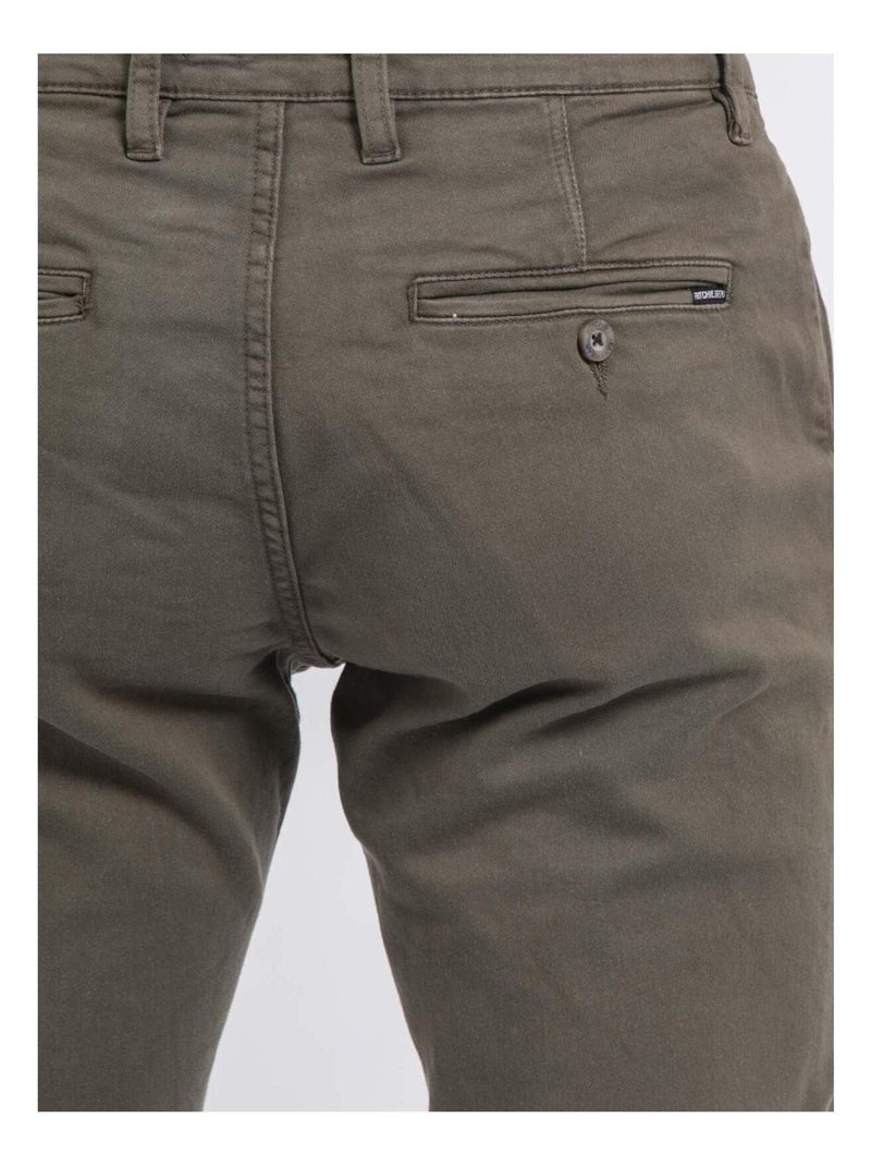 Pantalon chino coupe ajustée VALBACOL Kaki - Kiabi