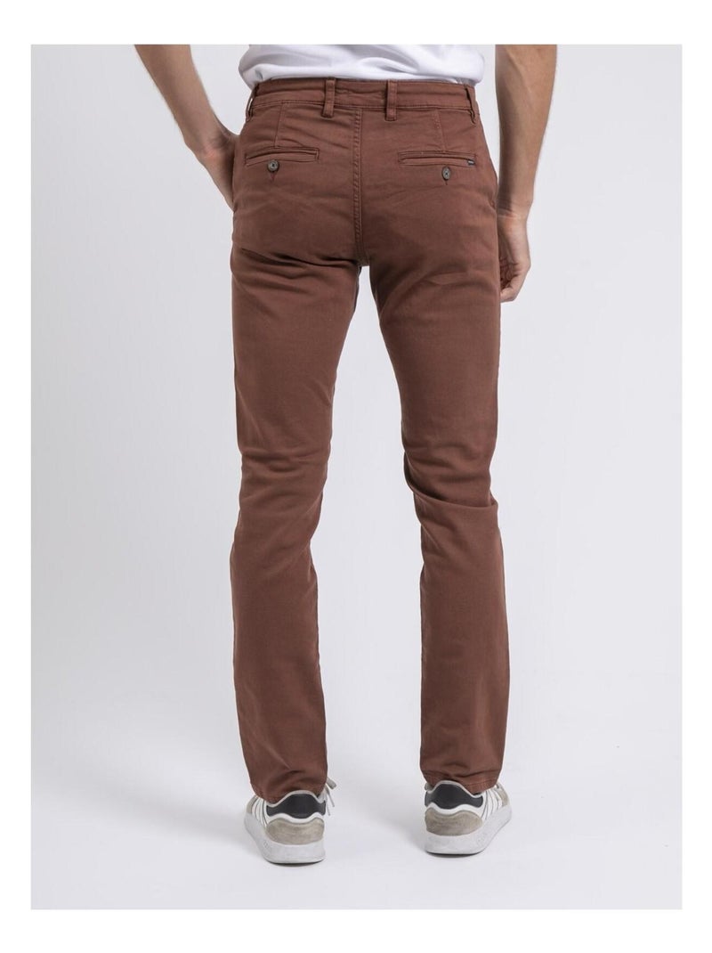 Pantalon chino coupe ajustée VALBACOL Marron - Kiabi