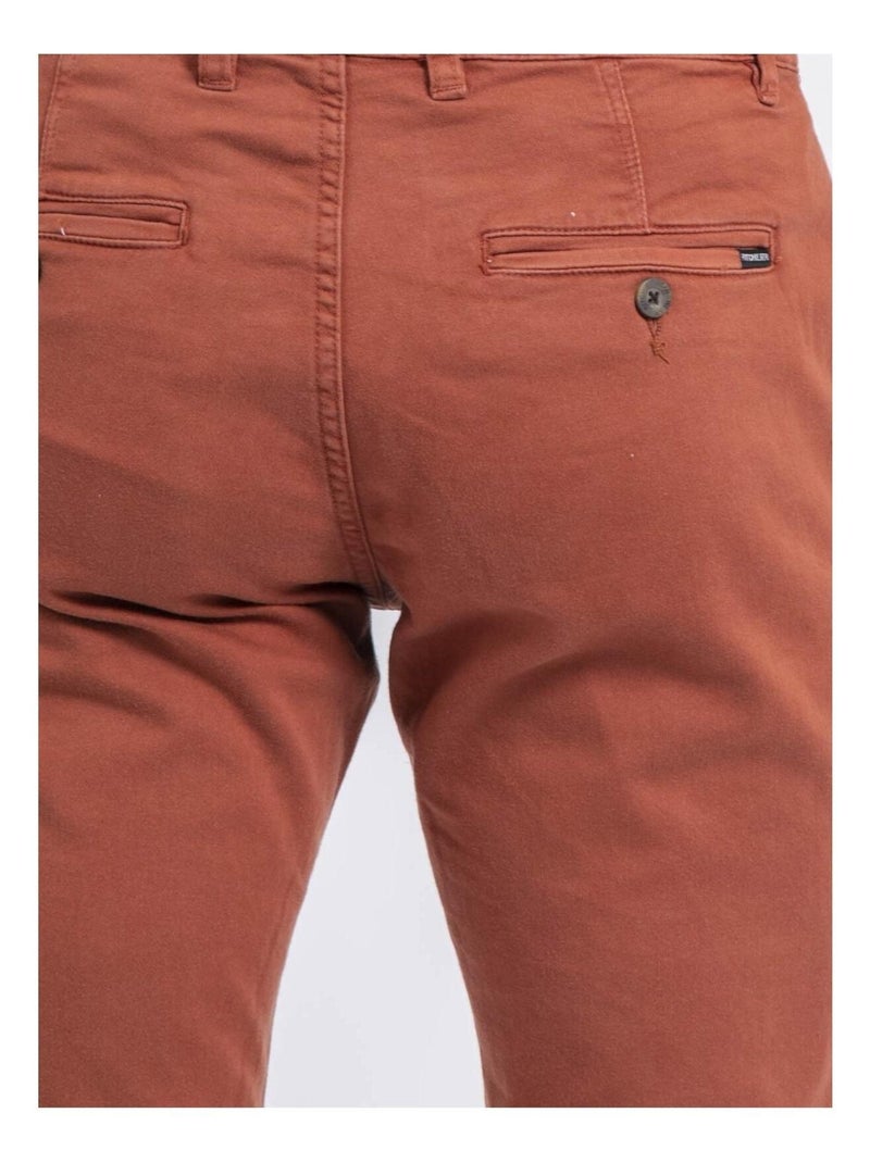 Pantalon chino coupe ajustée VALBACOL Rouge brique - Kiabi