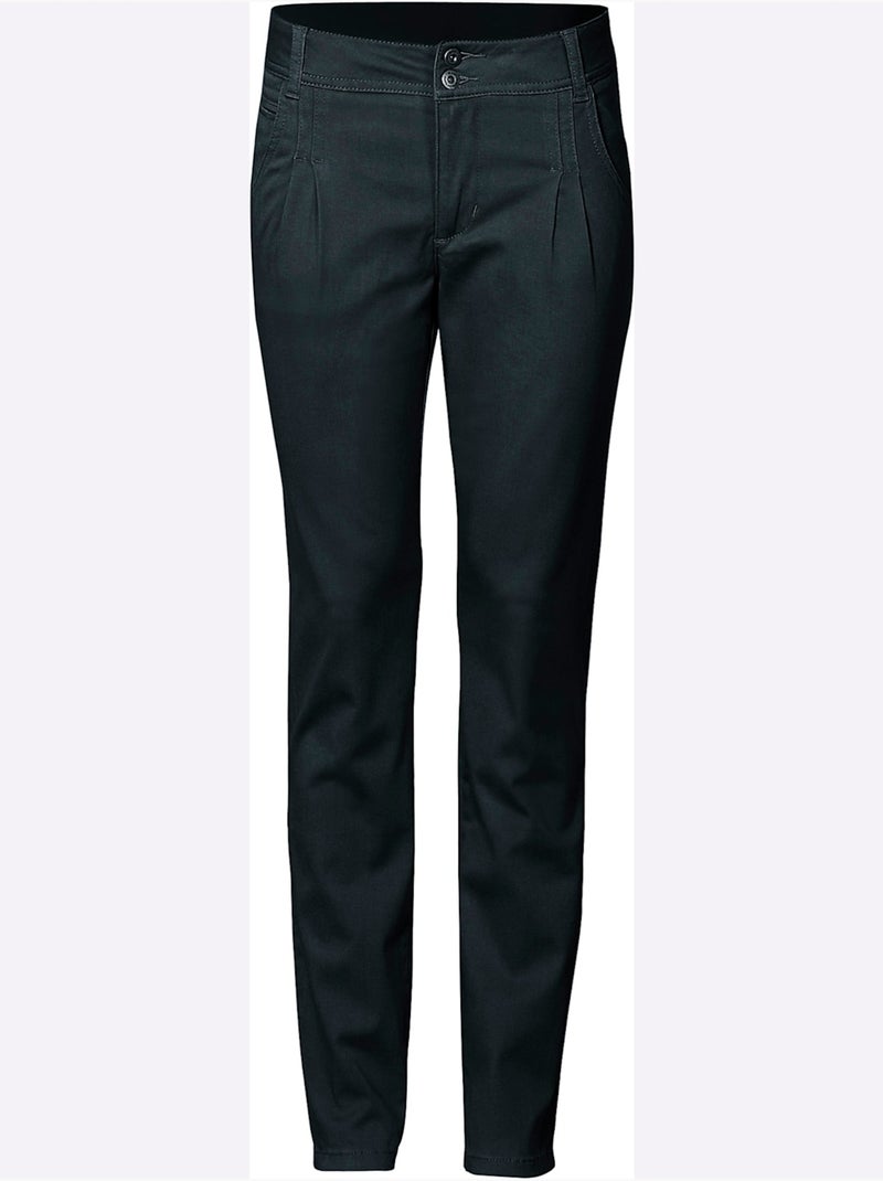 Pantalon Chino Coupe Carotte - Taille Courte - Helline Bleu marine - Kiabi