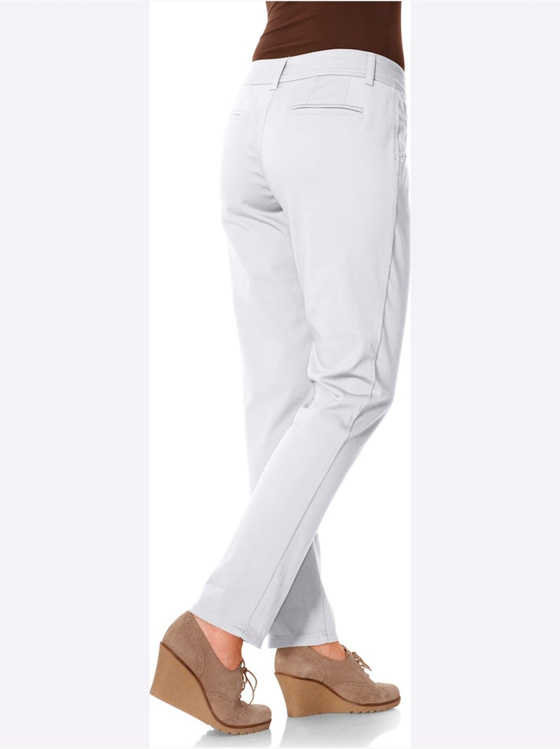 Pantalon Chino Coupe Carotte - Taille Standard - helline Blanc - Kiabi