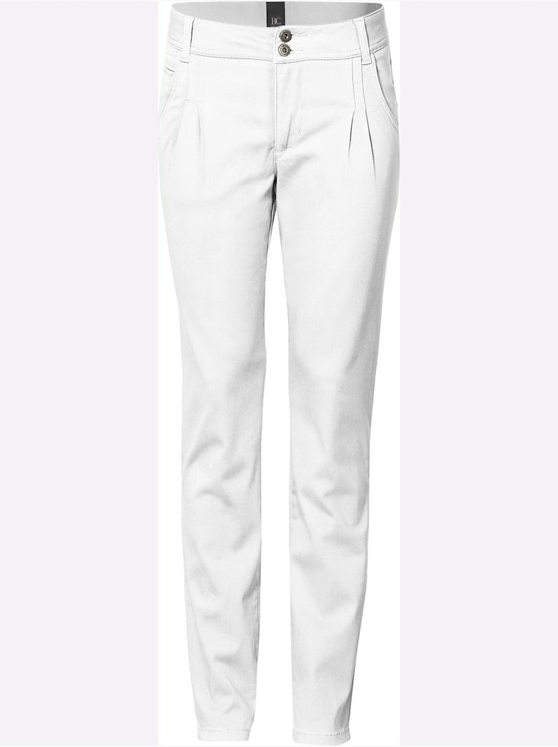 Pantalon Chino Coupe Carotte - Taille Standard - helline Blanc - Kiabi