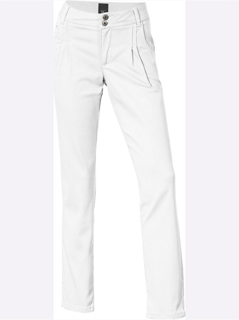 Pantalon Chino Coupe Carotte - Taille Standard - helline Blanc - Kiabi