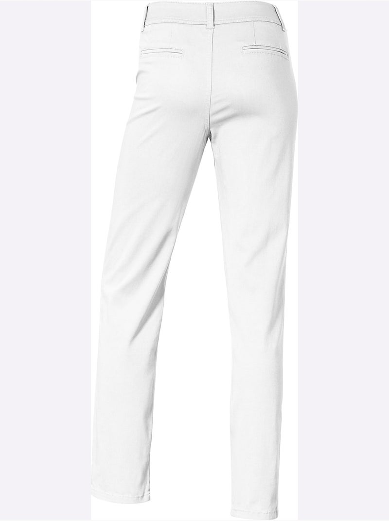 Pantalon Chino Coupe Carotte - Taille Standard - helline Blanc - Kiabi