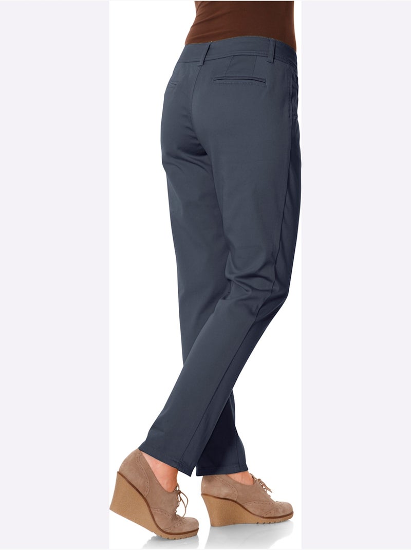 Pantalon Chino Coupe Carotte - Taille Standard - helline Bleu marine - Kiabi