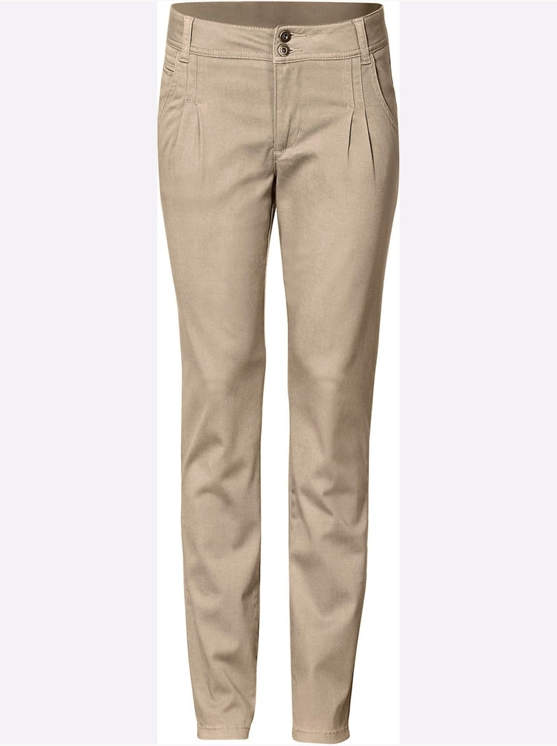 Pantalon Chino Coupe Carotte - Taille Standard - helline Sable - Kiabi