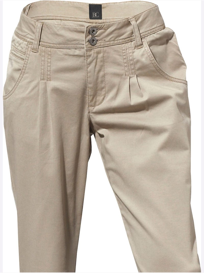 Pantalon Chino Coupe Carotte - Taille Standard - helline Sable - Kiabi
