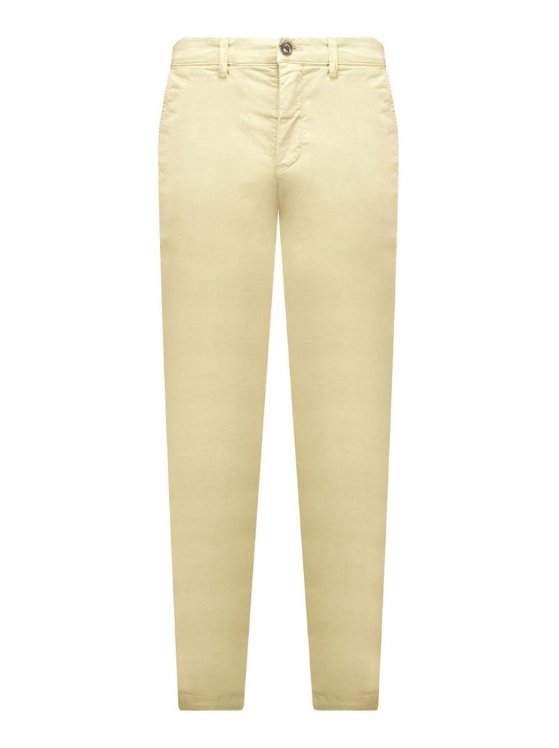 Pantalon chino, coupe slim, poches passepoilées avec boutons dans le dos 'Deeluxe' Beige sable - Kiabi