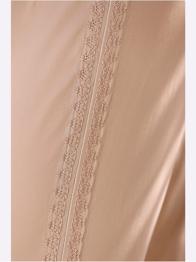 Pantalon chino coutures décoratives - taille standard - helline Beige - Kiabi