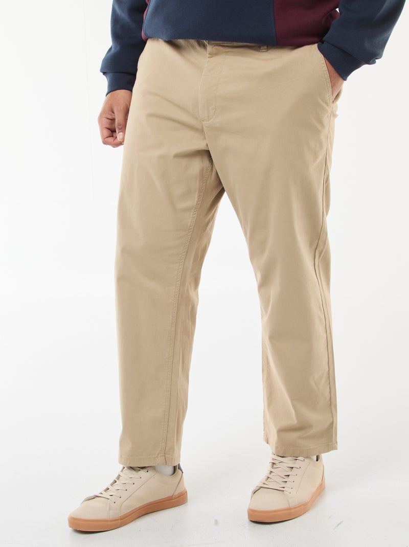 Pantalon chino droit - L30 Beige - Kiabi