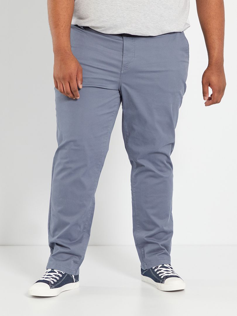 Pantalon chino droit - L30 gris - Kiabi