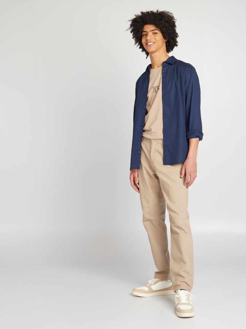 Pantalon chino droit Beige - Kiabi