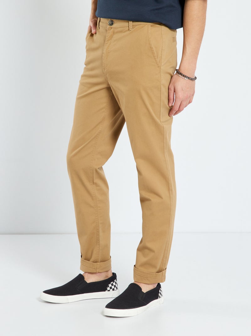 Pantalon chino droit Beige - Kiabi