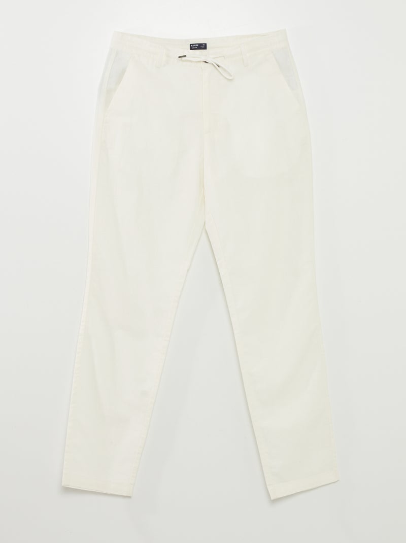 Pantalon chino droit blanc - Kiabi