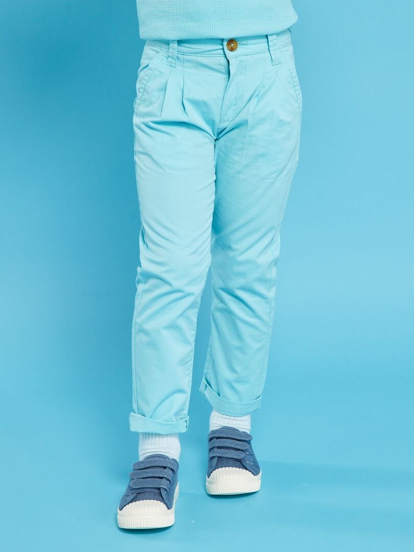 Pantalon chino droit Bleu - Kiabi