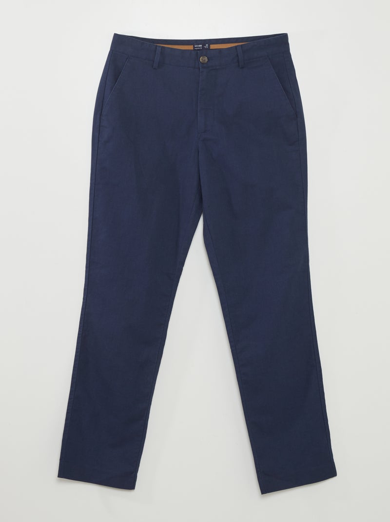 Pantalon chino droit Bleu marine - Kiabi