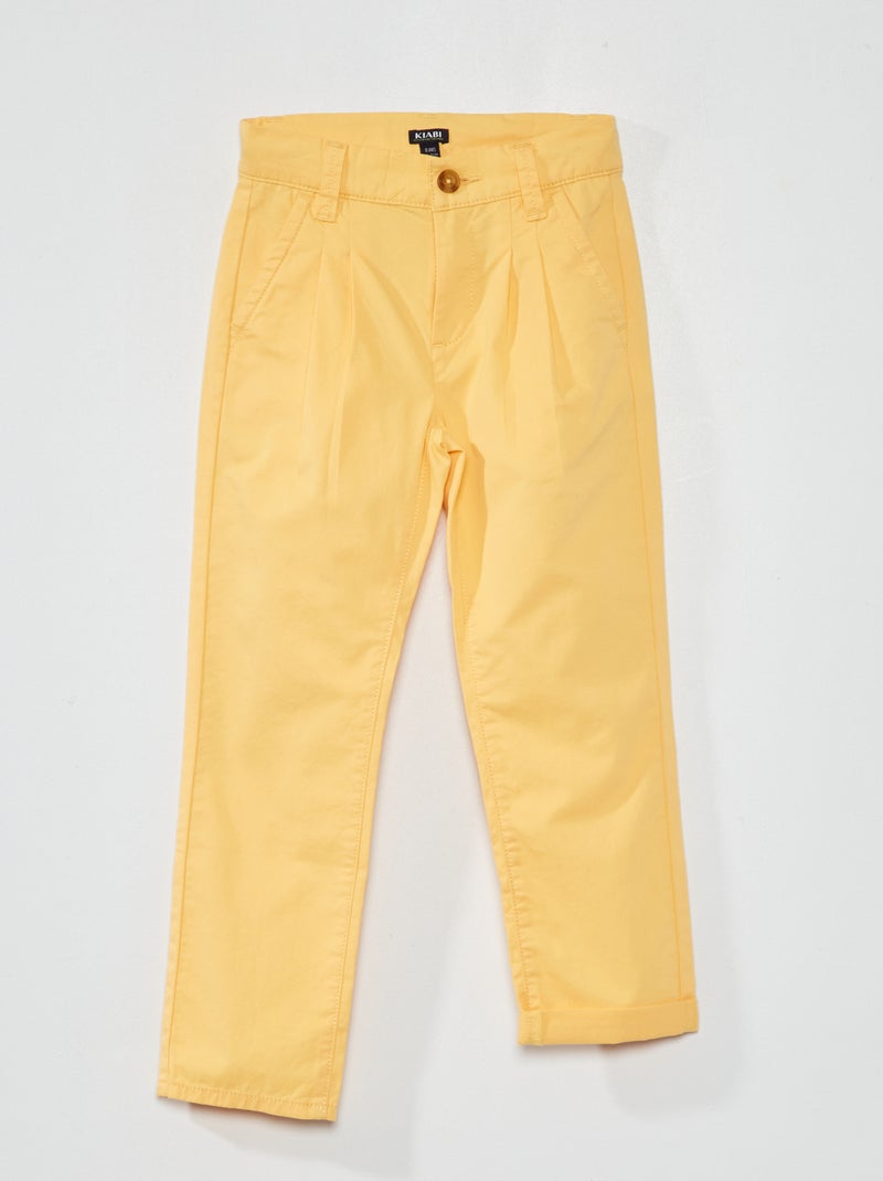 Pantalon chino droit Jaune - Kiabi