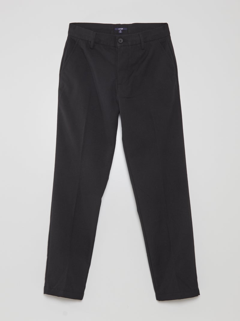 Pantalon chino droit noir - Kiabi