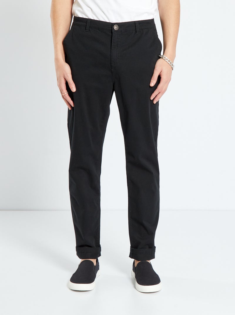 Pantalon chino droit noir - Kiabi