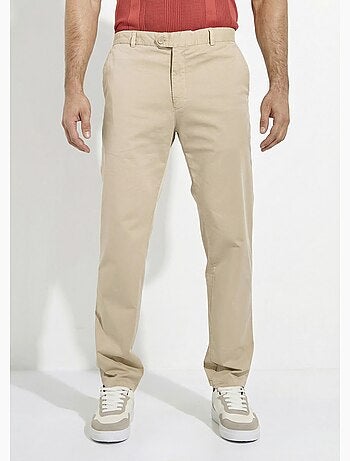 Pantalon chino droit toile coton stretch - Afibel
